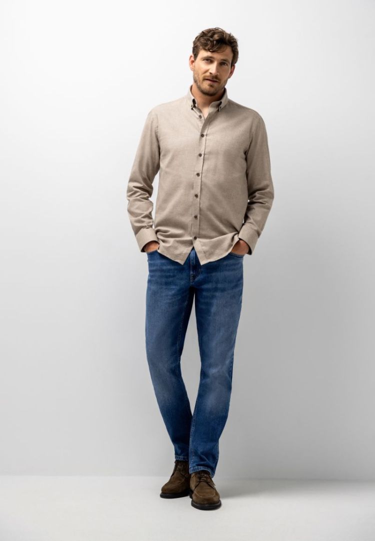 Shirts LM 8711 taupe wit
