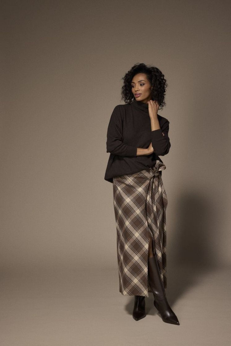 ATLANTA LONG SKIRT 140 Brown check