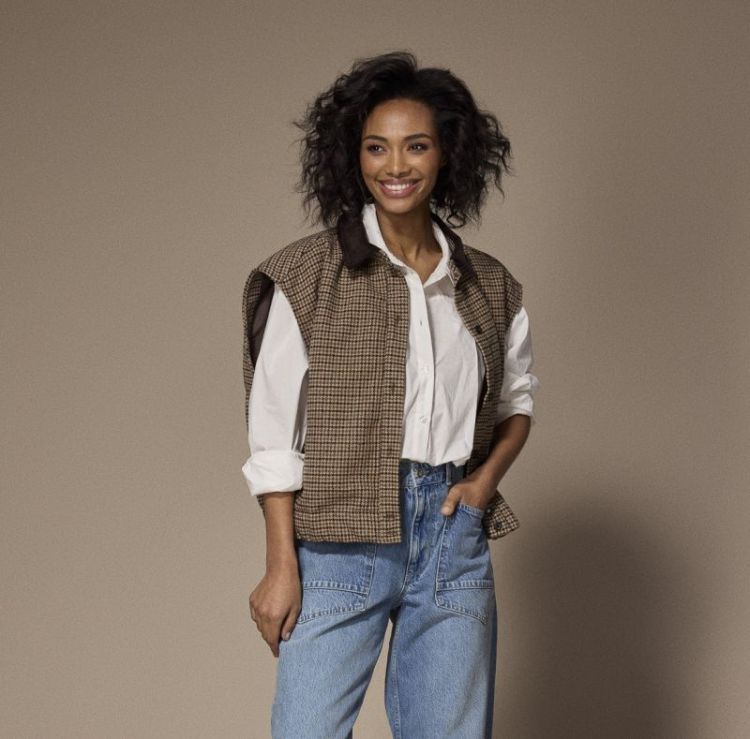 LEO BOMBER GILET 141 Brown pied 