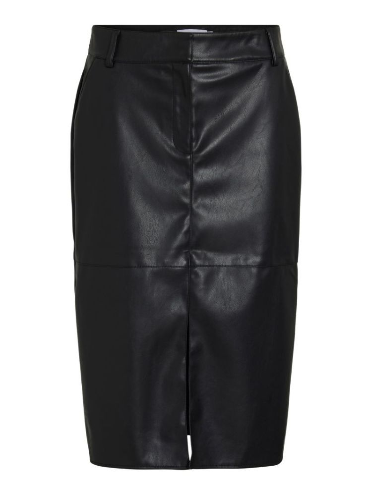 VIDAGMAR HW MIDI COATED SKIRT  178035 Black