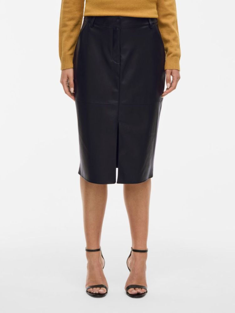 VIDAGMAR HW MIDI COATED SKIRT  178035 Black