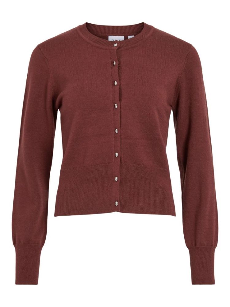 VIYENNA O-NECK LS KNIT CARDIGA 307266 Sable