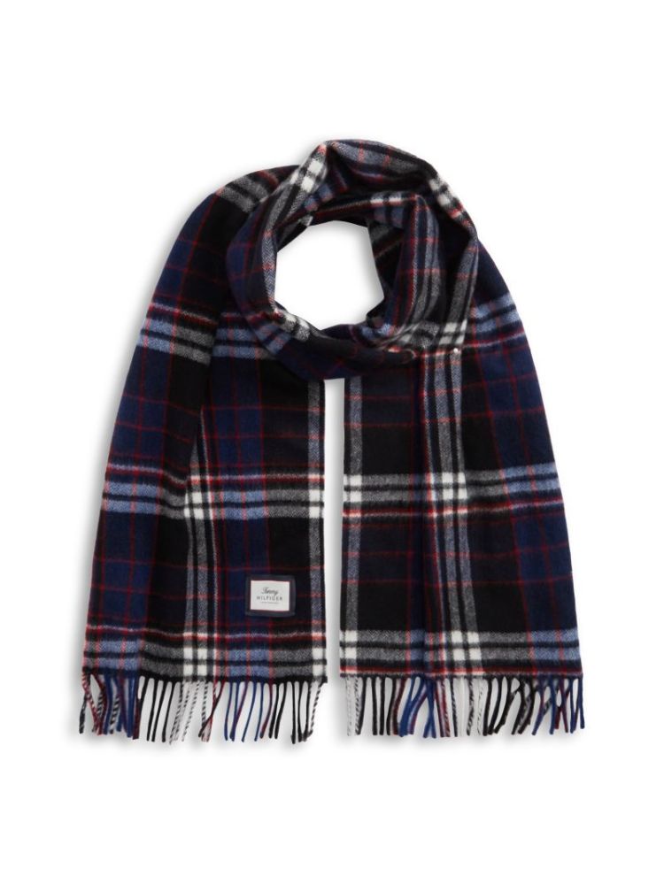 TH WOOL CHECK SCARF 0MH 