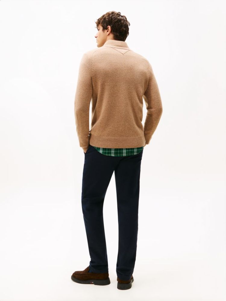 LAMBSWOOL ZIP MOCK RE5