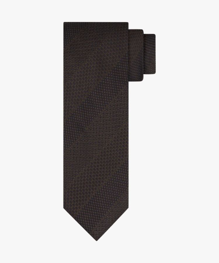 TIE SILK WOVEN DARK BROWN H2 