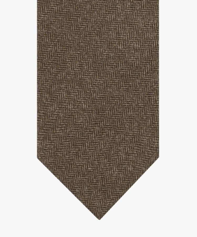 TIE SILK PRINT BROWN H 