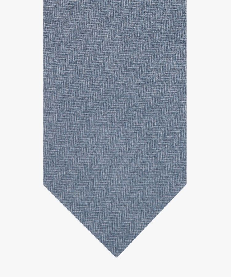 TIE SILK PRINT BLUE M 