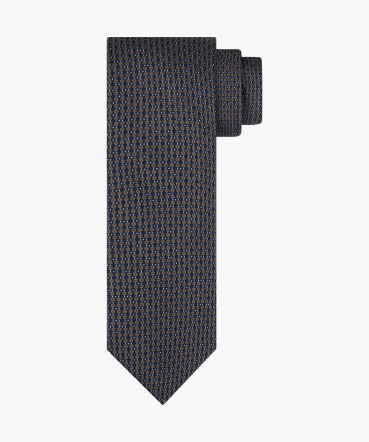 TIE SILK WOVEN BROWN H 