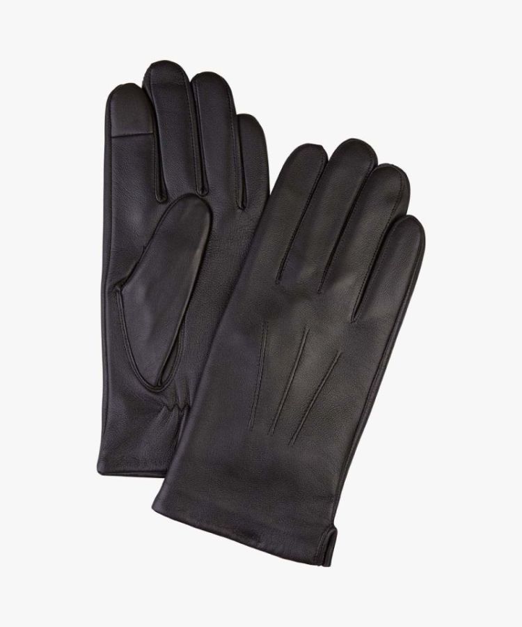 GLOVE NAPPA LEATHER BRWN H 