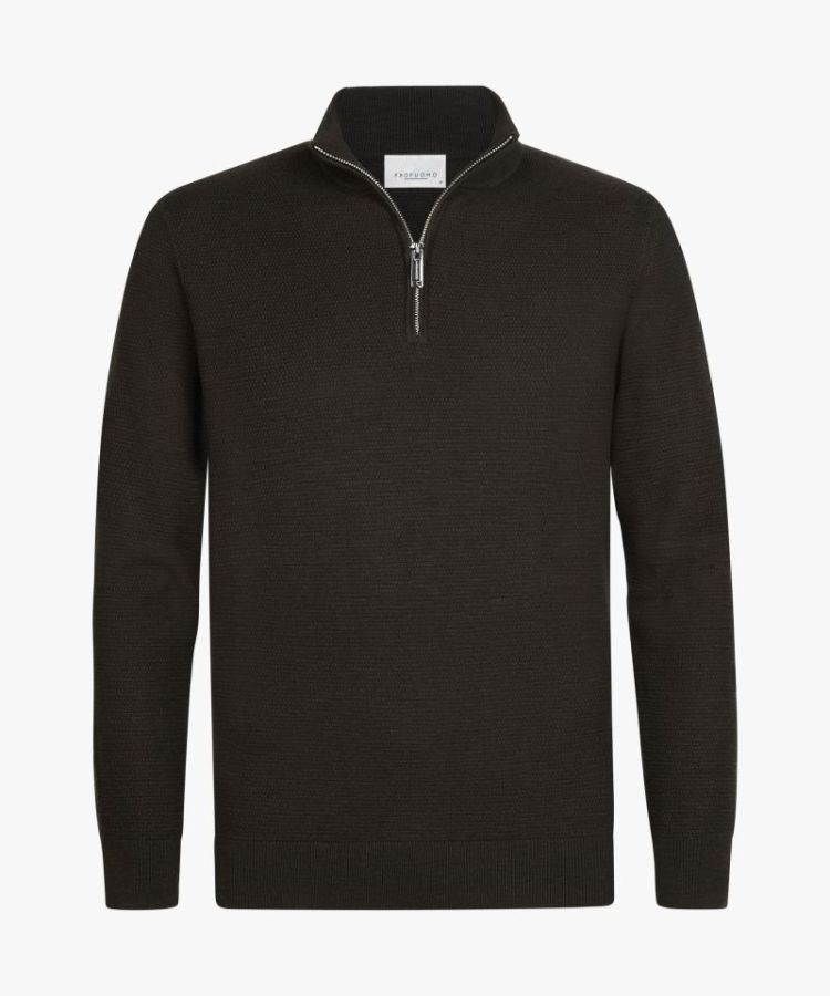 PPXJ30023D PULLOVER HALF ZIP D BROWN H2 