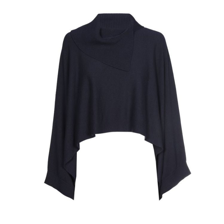 Losse poncho met wijde mouwen 21 Midnight Blu