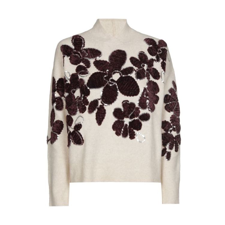 Cozy pull met bloemdetail en pailletten 69 Multi Color