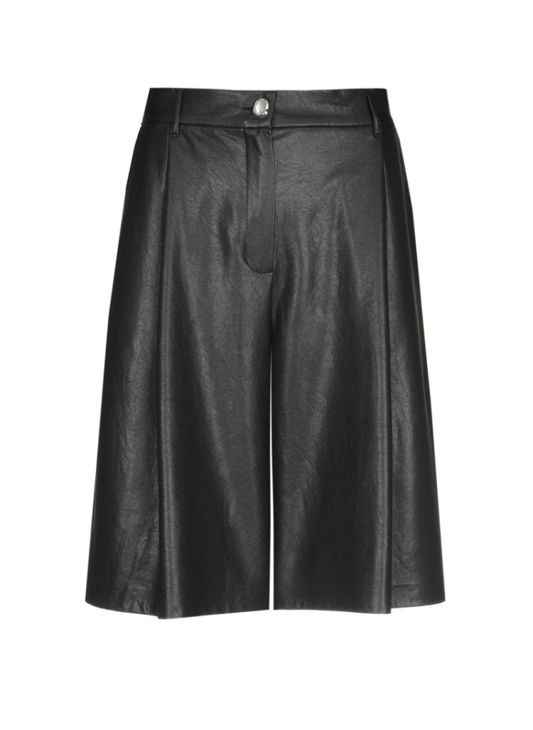 Bermuda in vegan leather, normal waist 10 Black