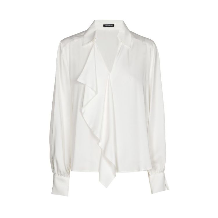 Soepele blouse met jabotdetail 91 Off White