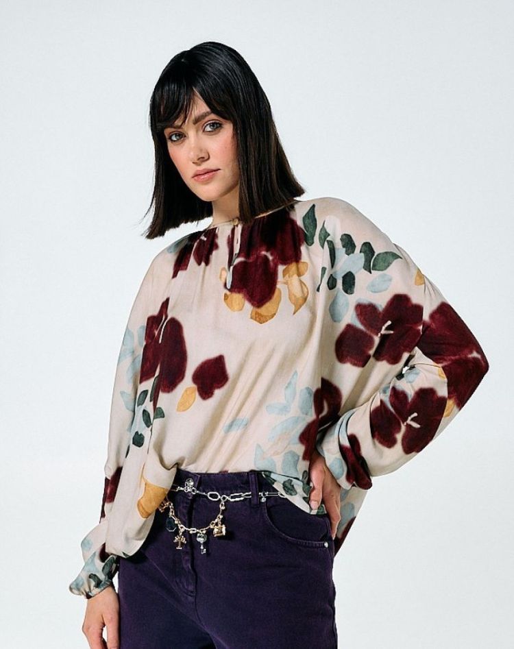 Soepele blouse met schouderdetail 69 Multi Color