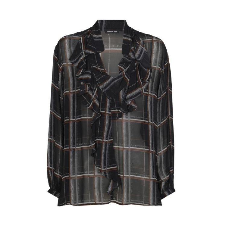 Licht doorzichtige blouse met jabotdetail 39 Multi Color