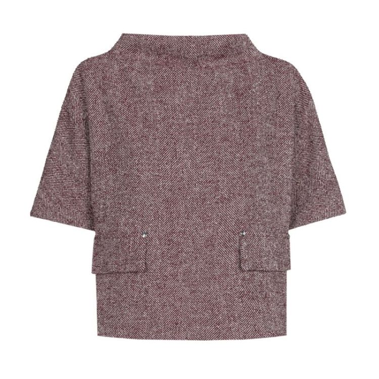 Rechtvallende top in soepele tweed 79 Multi Color