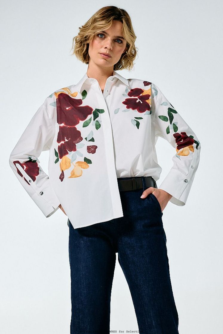 Hemdblouse in katoen 69 Multi Color