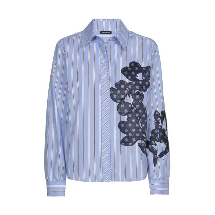 Blouse in katoen met patchworkdetail 29 Multi Color