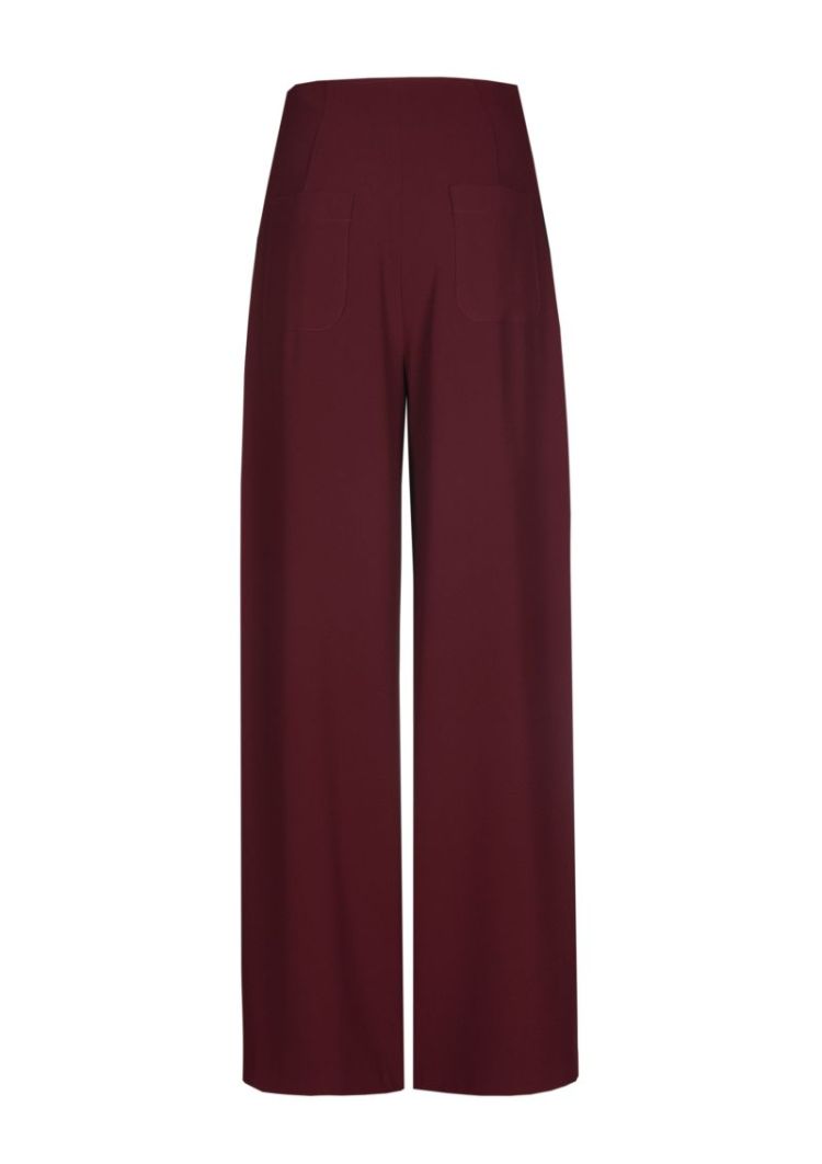 Broek met rechte pijp en kettingdetail 51 Wine Red